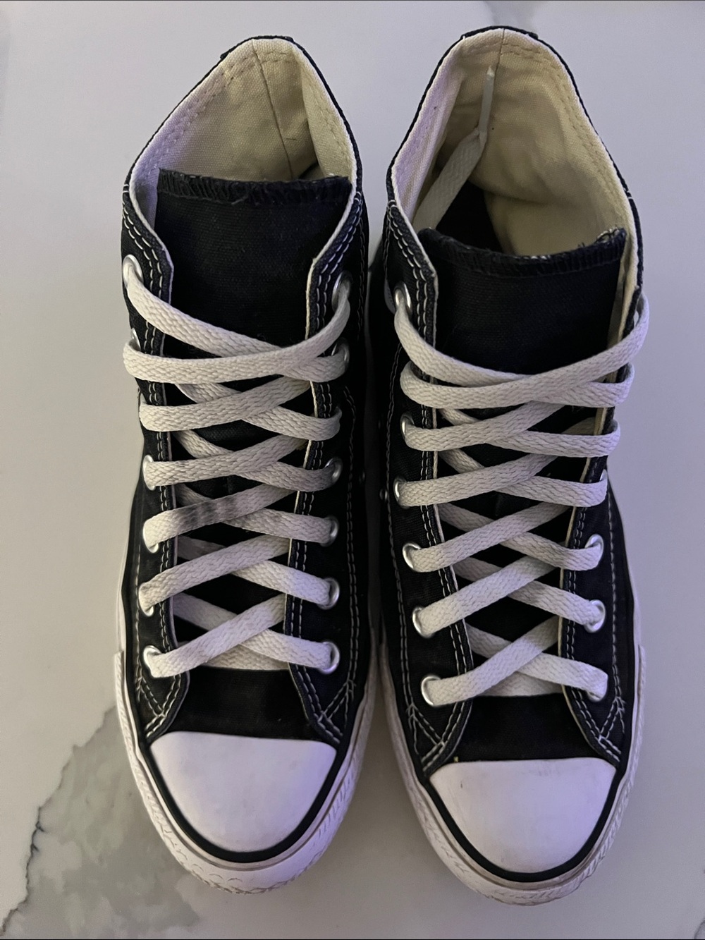 Converse Black Canvas High-Top Sneakers with White Laces